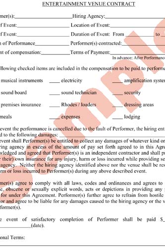venue contract